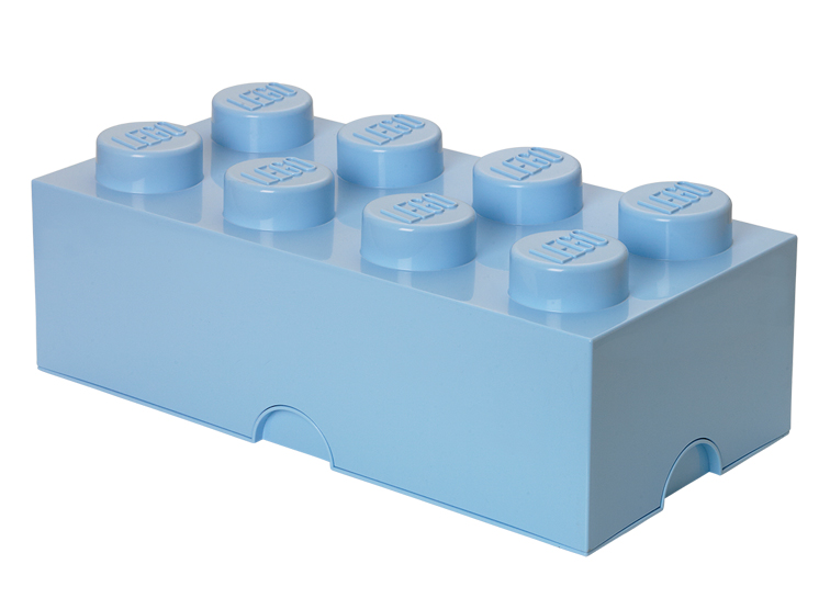 Cutie depozitare lego 2x4 albastru deschis