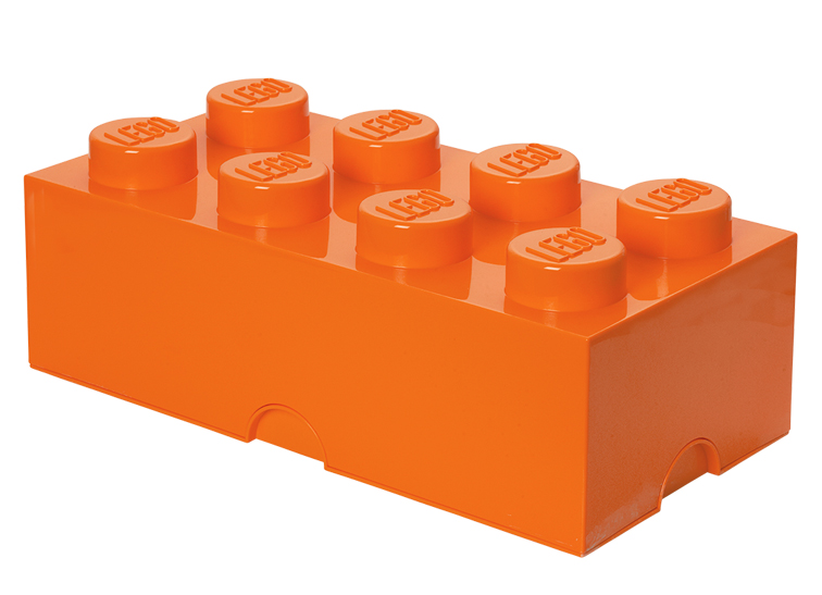 Cutie depozitare Lego 2x4 portocaliu