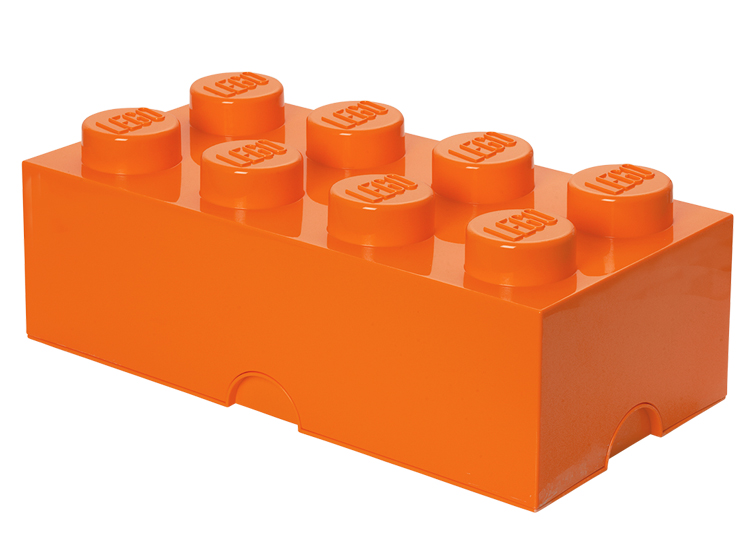 Cutie depozitare lego 2x4 portocaliu