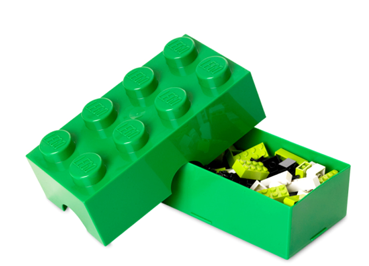 Cutie sandwich sau depozitare lego 2x4 verde inchis