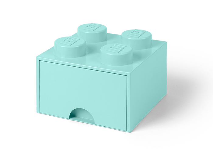 Cutie depozitare Lego 2x2 cu sertar aqua