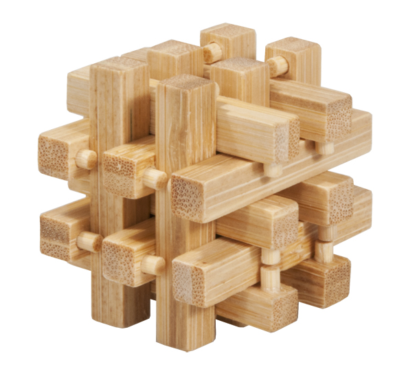 Joc logic IQ din lemn bambus in cutie metalica-2 Fridolin