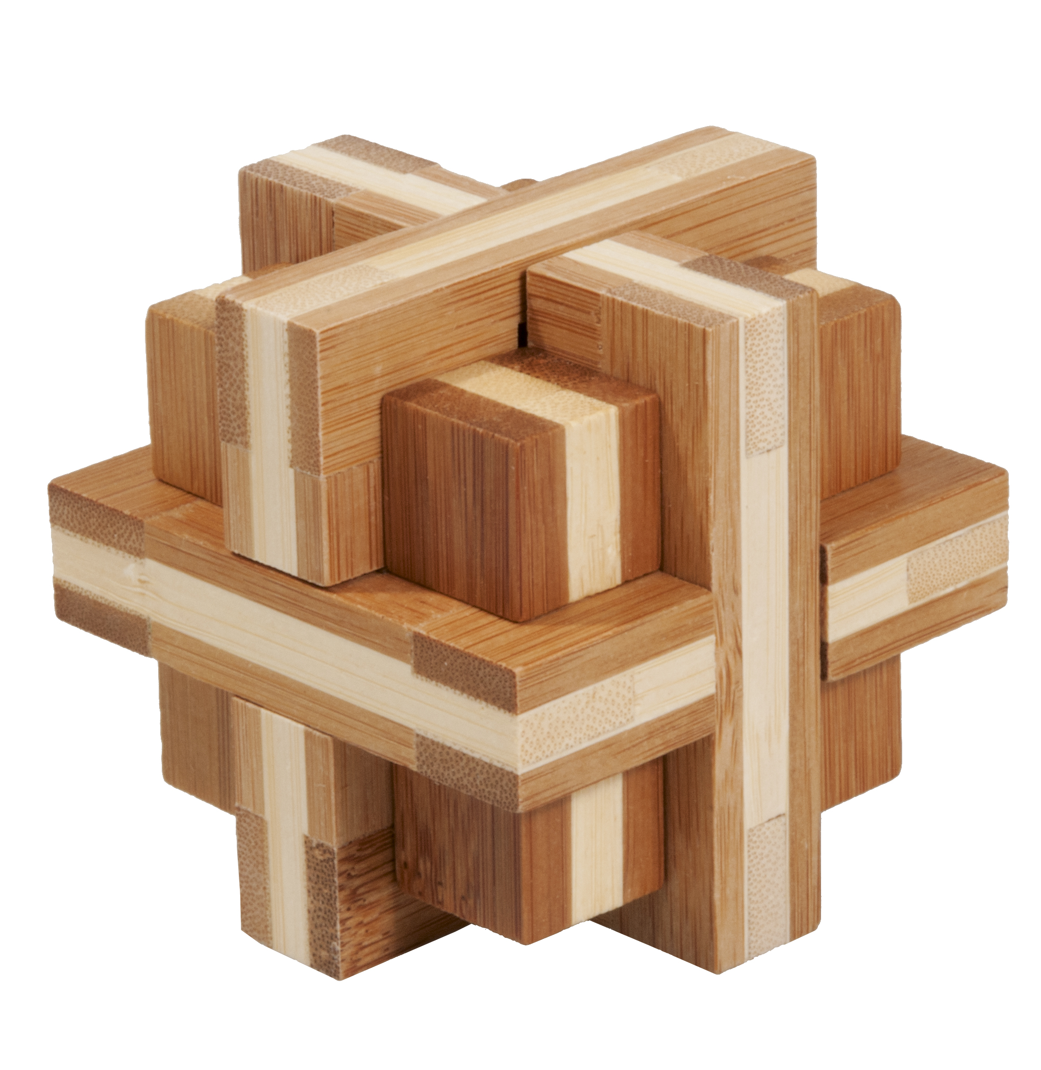 Joc logic iq din lemn bambus double cross fridolin