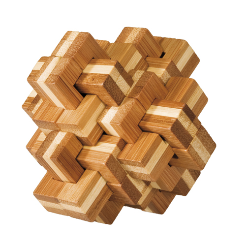 Joc logic iq din lemn bambus ananas 3d fridolin