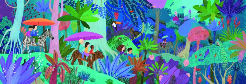 Puzzle plimbarea copiilor 200 piese djeco