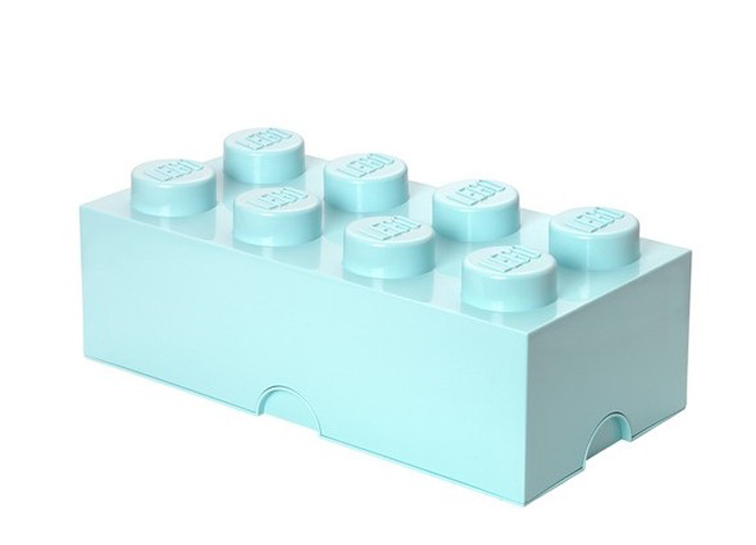 Cutie depozitare lego 2x4 albastru aqua