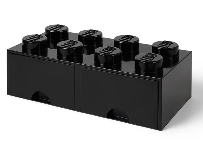 Cutie depozitare lego 2x4 cu sertare negru