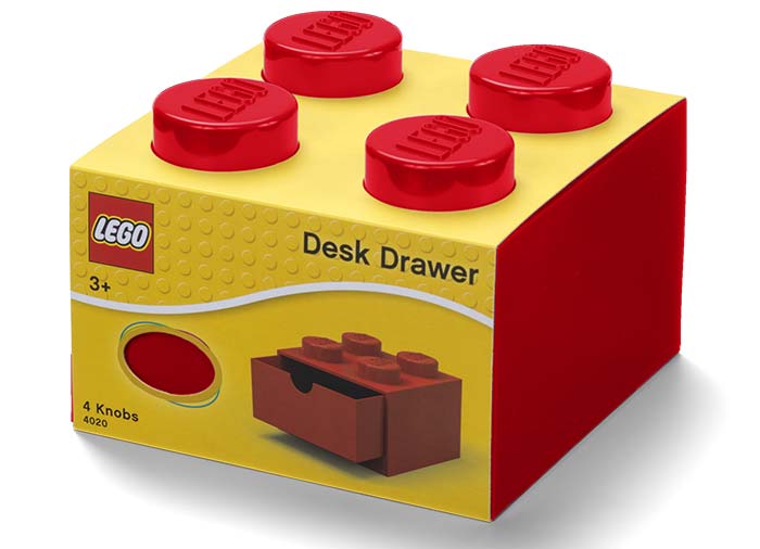 Sertar de birou lego 2x2 rosu