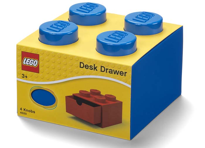 Sertar de birou lego 2x2 albastru