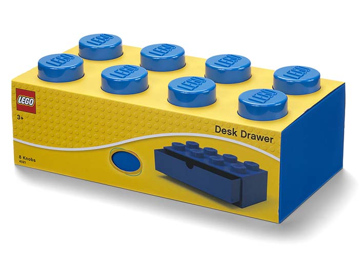Sertar de birou lego 2x4 albastru