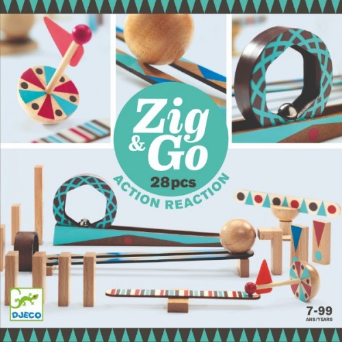 Set de constructie trasee ziggo 28 piese djeco