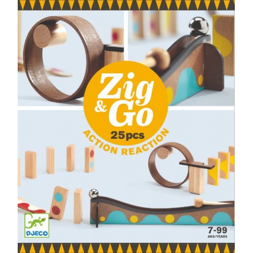 Set de constructie trasee ziggo 25 piese djeco