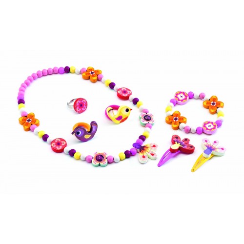 Set bijuterii cu flori colorate djeco