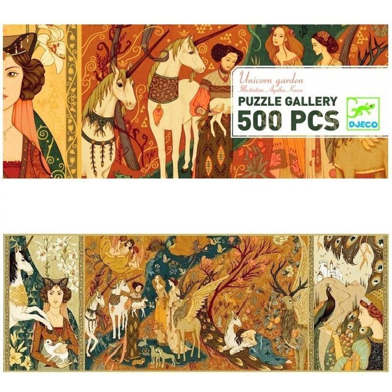 Puzzle Gradina cu unicorni 500 piese Djeco