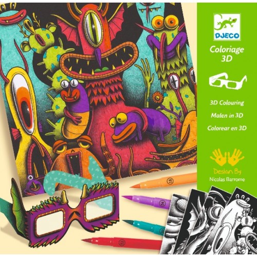 Atelier de colorat 3d monstruleti simpatici djeco