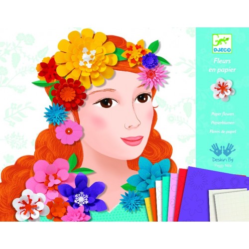 Colaj creativ cu flori colorate djeco