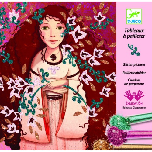 Joc creativ cu sclipici colorat portrete djeco