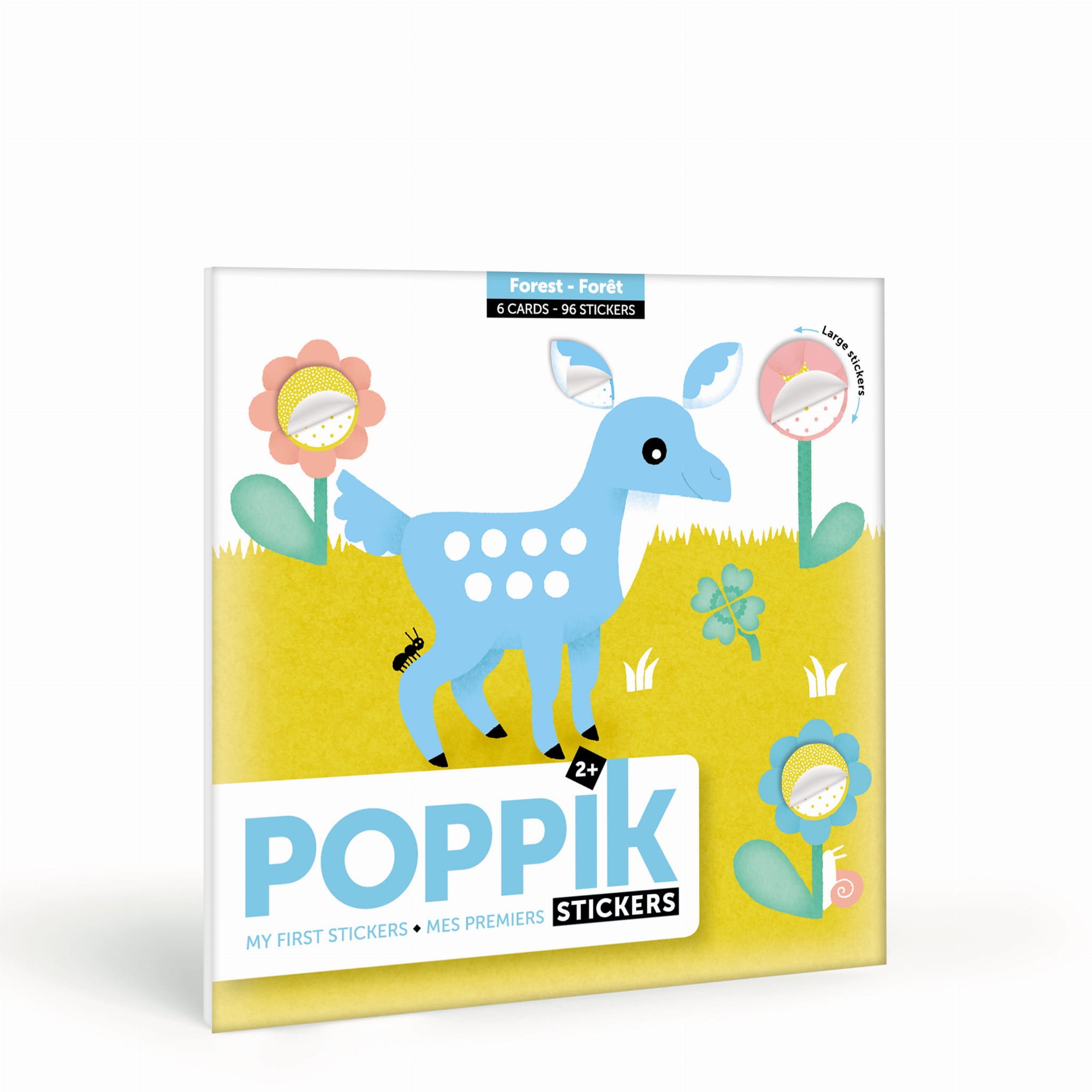 Joc creativ cu stickere animale in padure poppik