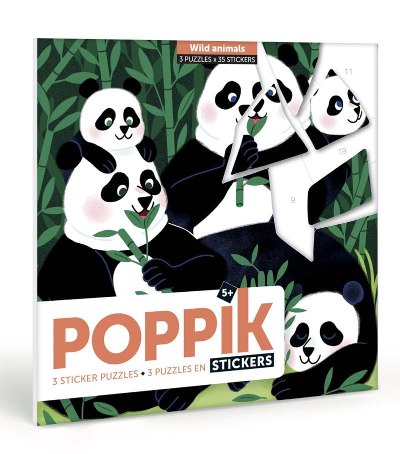 Joc creativ cu stickere puzzle animale poppik