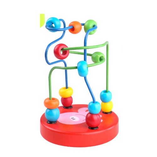 Mini labirint cu margele colorate rosu tooky toy