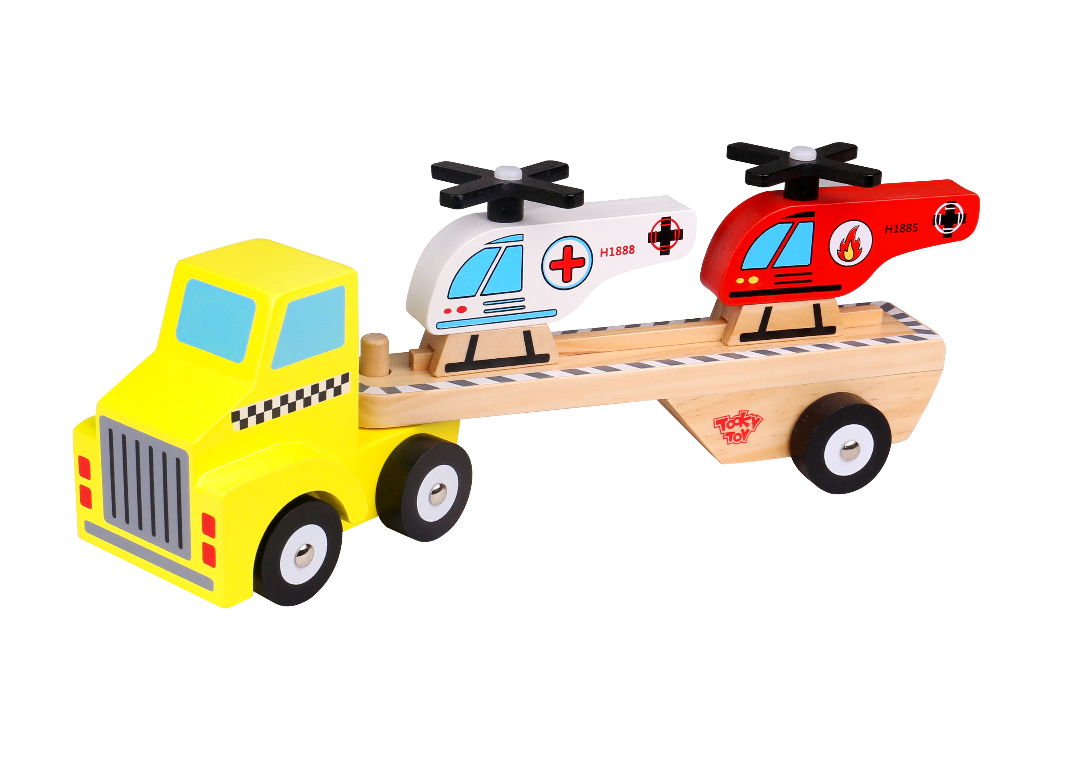 Camion si elicoptere din lemn tooky toy