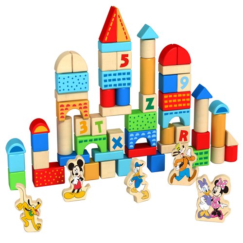 Construieste cu cuburi colorate de lemn si personajele disney