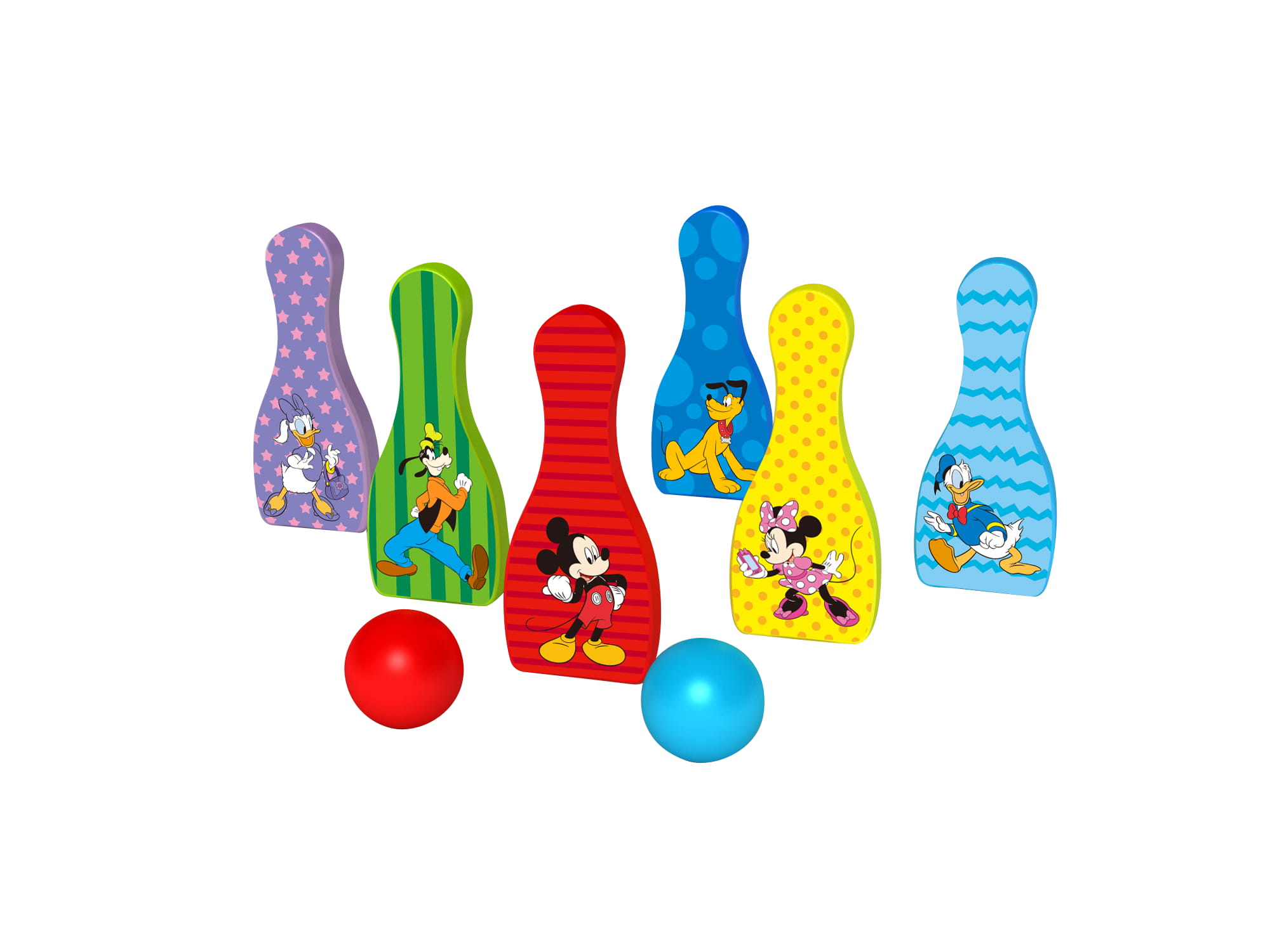 Joc indemanare bowling din lemn cu personaje disney