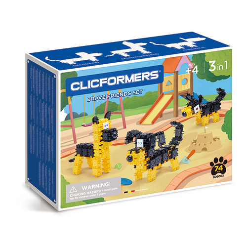 Set constructie clicformers catei prietenosi 74 piese clics toys