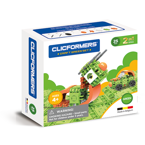 Set constructie clicformers craft verde 25 de piese clics toys