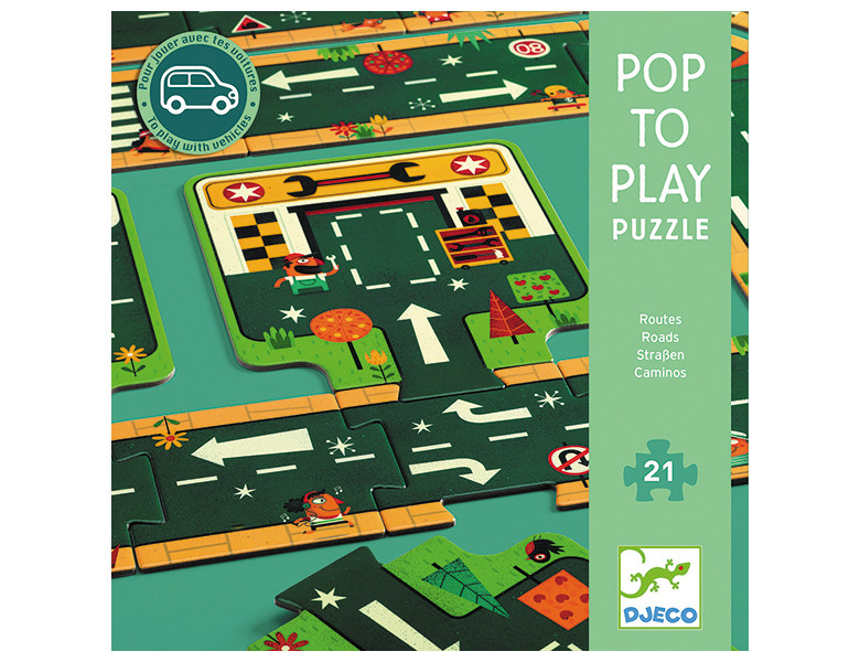 Puzzle gigant drumuri si trasee auto djeco