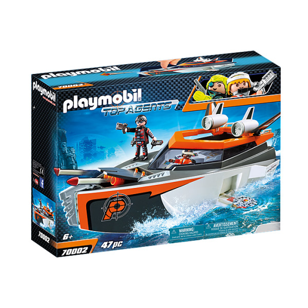 Echipa de spioni cu barca Playmobil Top Agents