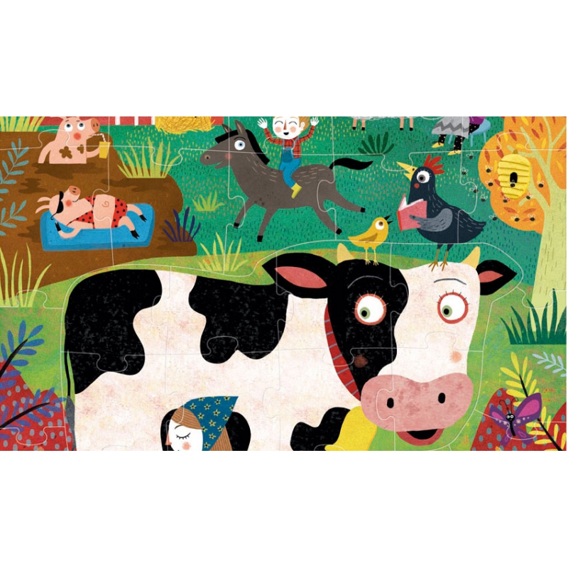 Puzzle vacuta moo la ferma 36 piese londji