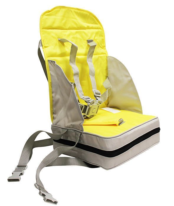 Inaltator scaun de masa portabil si pliabil galben-gri Poupy