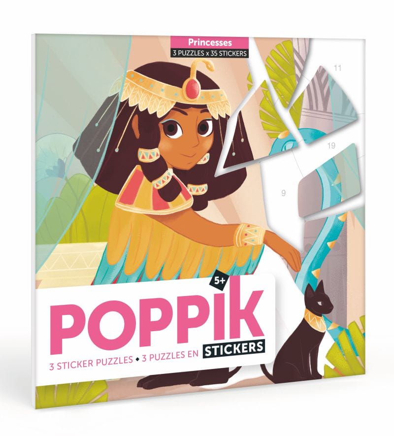 Joc creativ cu stickere puzzle printese poppik