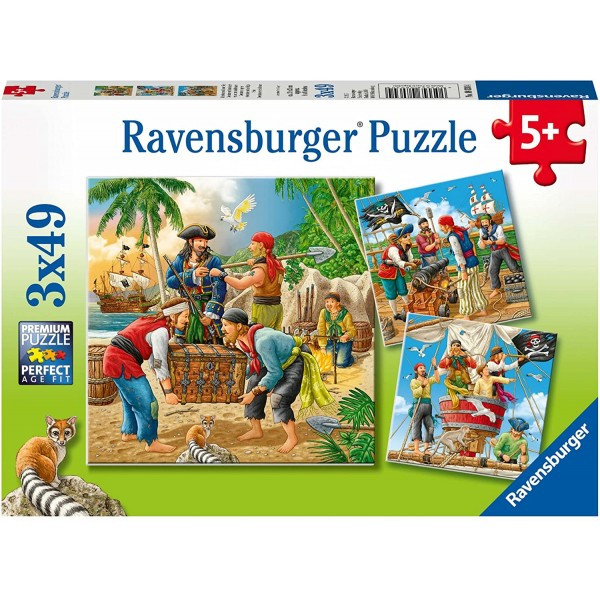 Puzzle aventurile piratilor 3x49 piese ravensburger