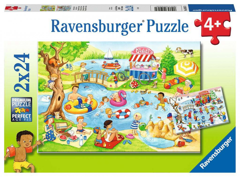 Puzzle distractie la lac 2x24 piese ravensburger