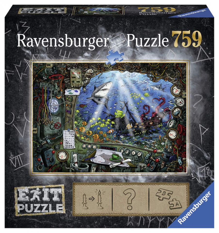 Puzzle copii si adulti exit 4 in submarin 759 piese ravensburger
