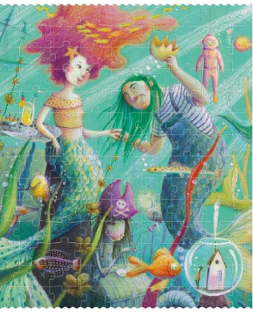 Puzzle sirena cu sclipici 350 piese londji