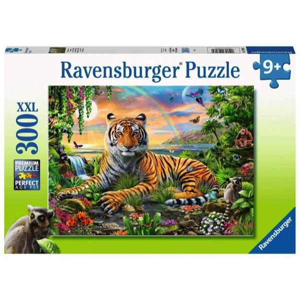 Puzzle tigru la rasarit 300 piese ravensburger