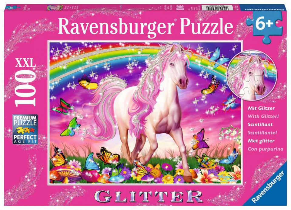 Puzzle unicorn si curcubeu 100 piese ravensburger