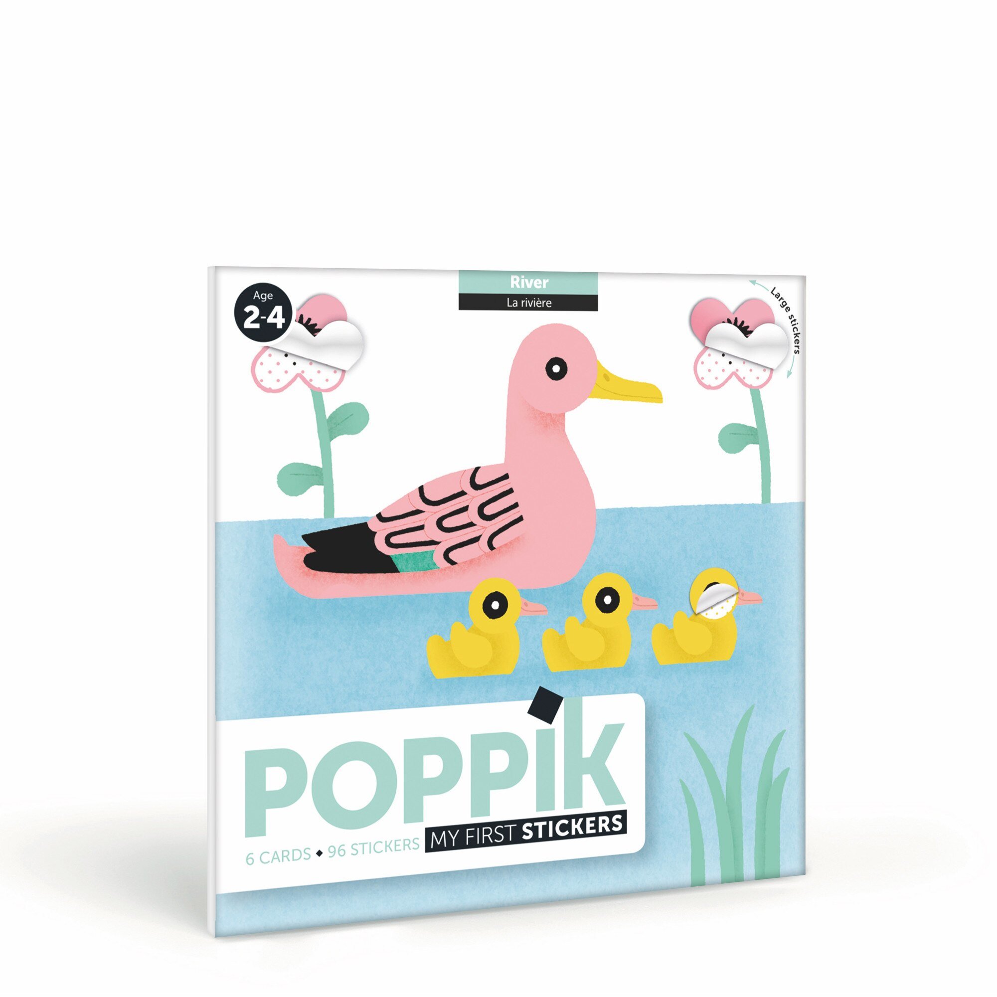 Joc creativ cu stickere animale pe apa poppik