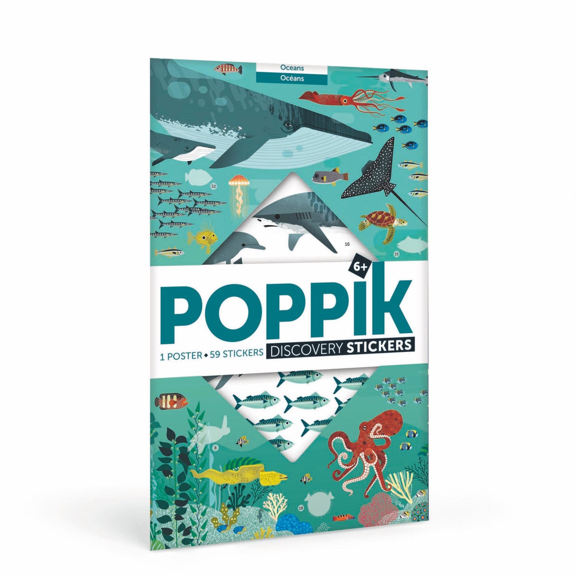 Joc creativ cu stickere pesti in Ocean Poppik