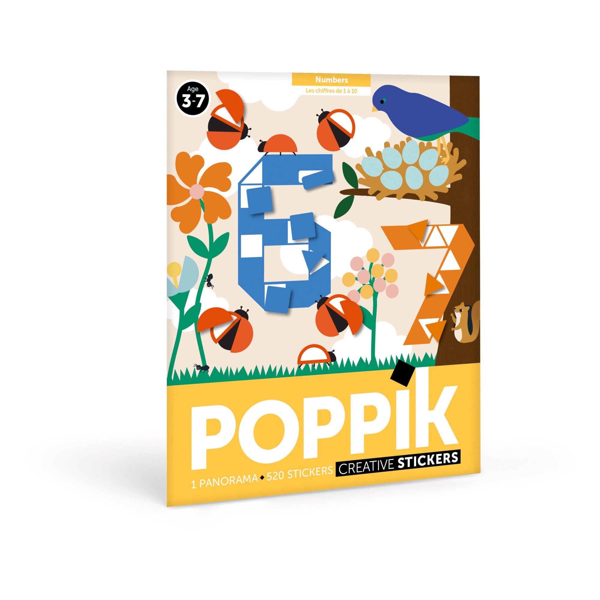 Joc creativ mozaic cu stickere numere poppik