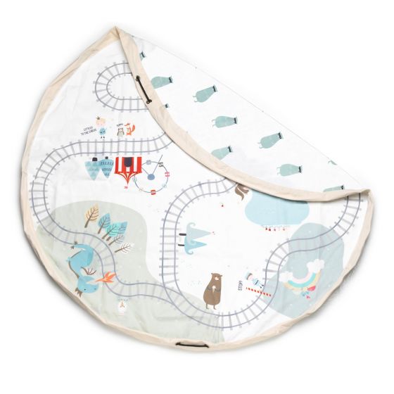 Covor joaca si organizator jucarii cale ferata trainmap play&go