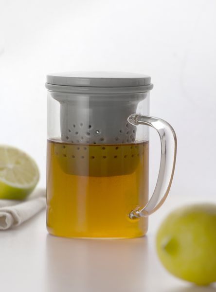 Cana 400ml cu infuzor gri deschis glamour
