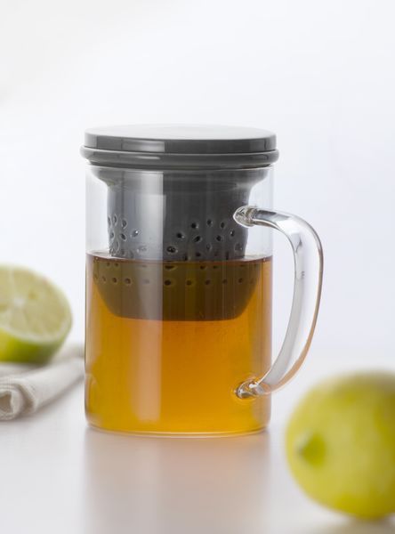 Cana 400ml cu infuzor gri glamour