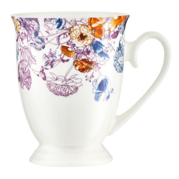 Cana diana 300ml flori 2 roz new bone china