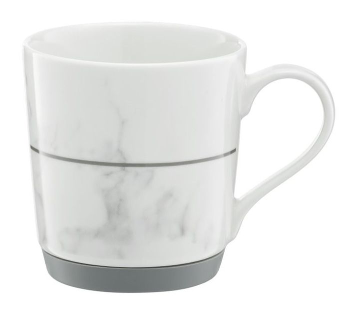 Cana portelan 320ml cu fund silicon gri marble