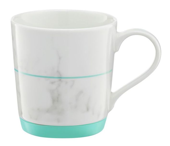 Cana portelan 320ml cu fund silicon menta marble