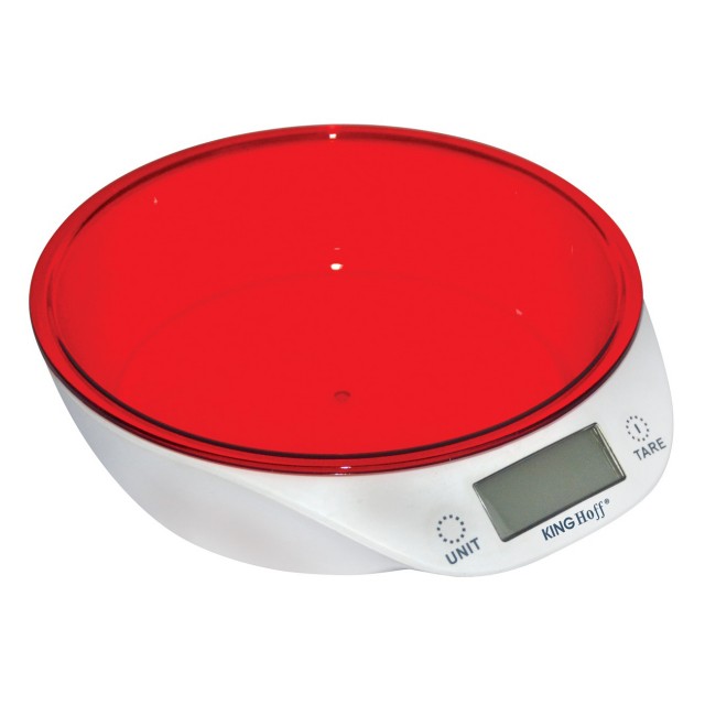 Cantar de bucatarie kinghoff, capacitate 5 kg (culoare: rosu)
